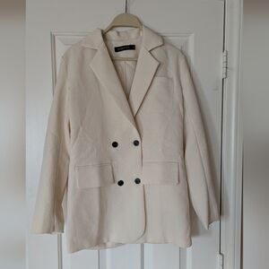 Vintage Style Cream Women's Jacket Blazer Size Small